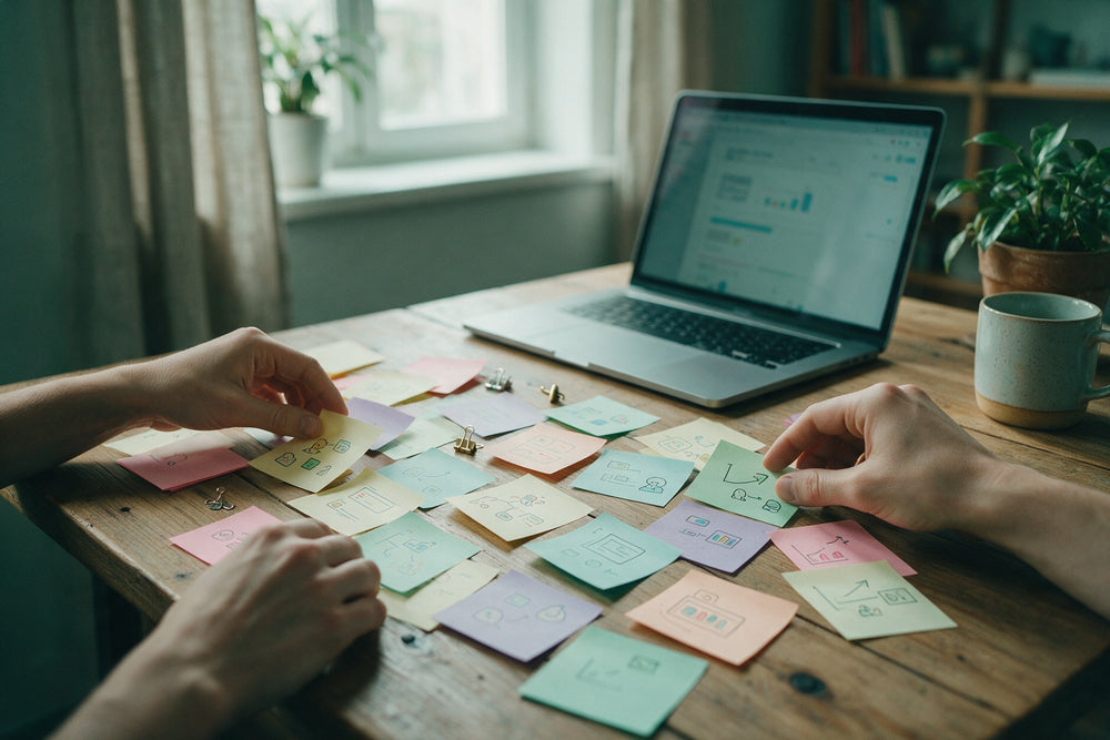Atelier post-it pendant un audit CRO
